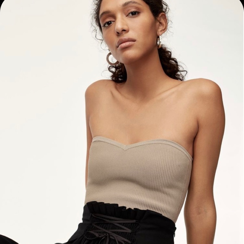 Aritzia Babaton Olaf Tube Top XXS Beige Tan